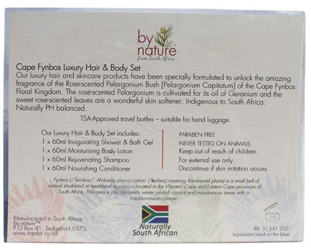 cape fynbos hair and body luxury gift set back 60ml web